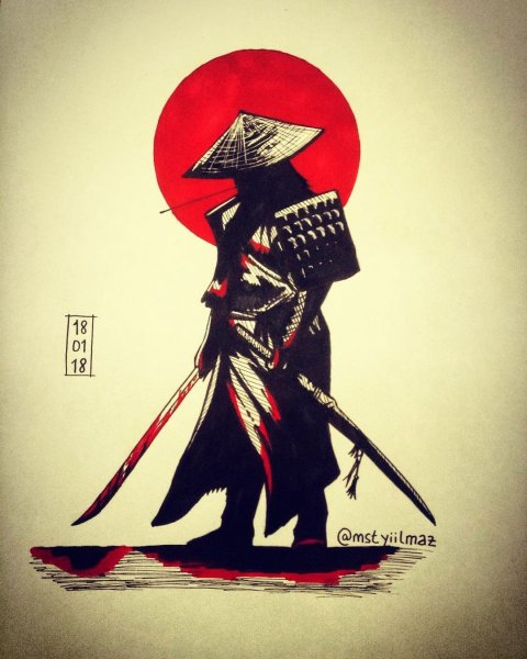 Самурай силуэт