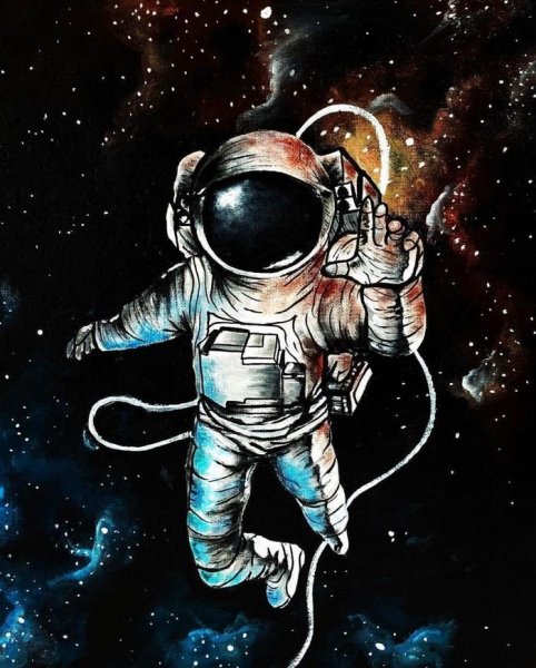 Космонавт в космосе
