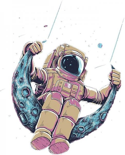 Космонавт цветной арт