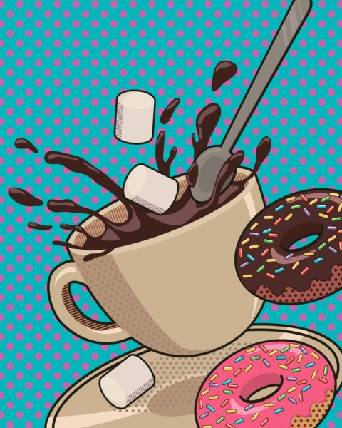 Кофе в стиле поп-арт