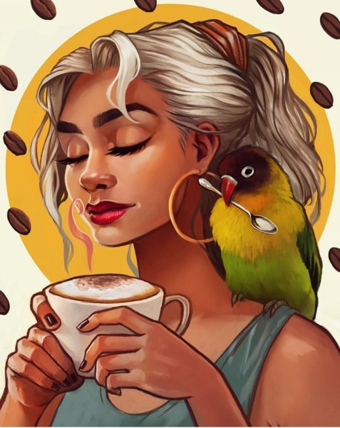 Кофейная девушка иллюстрация