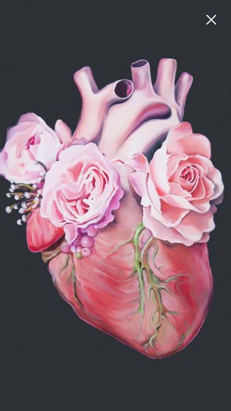 Человеческое сердце в цветах