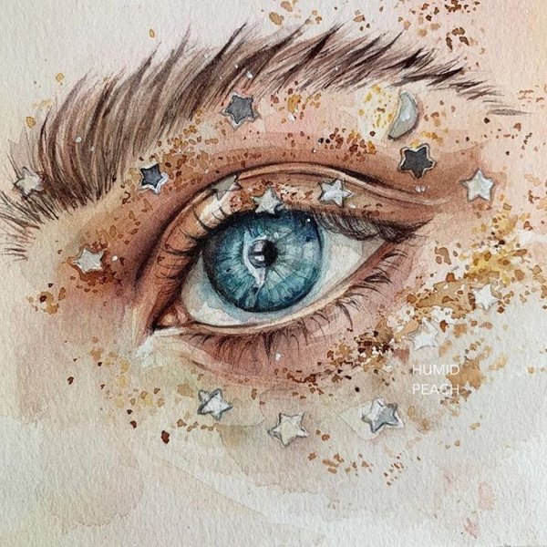 Глаз нарисованный акварелью