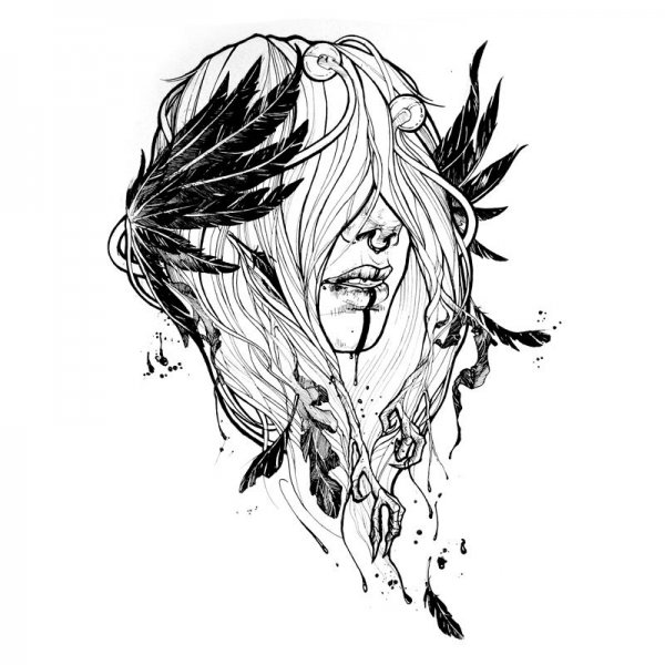 Тату в стиле Графика для девушек