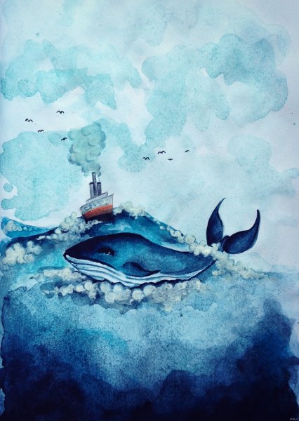 Подводный мир акварелью