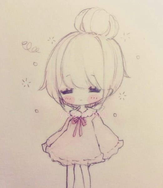 Чиби карандашом для срисовки