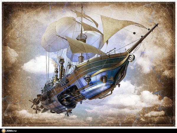 Стимпанк корабль кит