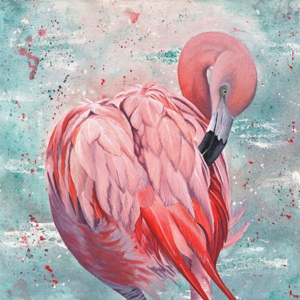 Розовый Фламинго арт