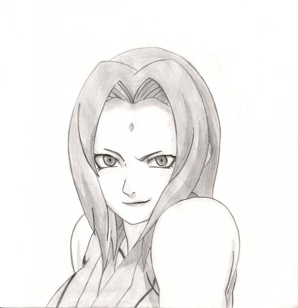 Наруто цунаде карандашом