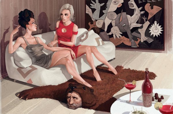 Нарисовать девушку кошку