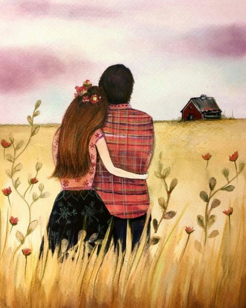 Милые романтичные иллюстрации