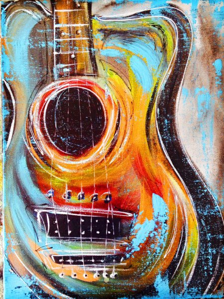 Гитара акварель
