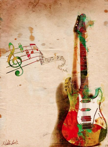 Электрогитара живопись