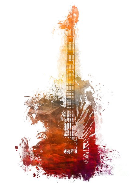 Гитара акварель