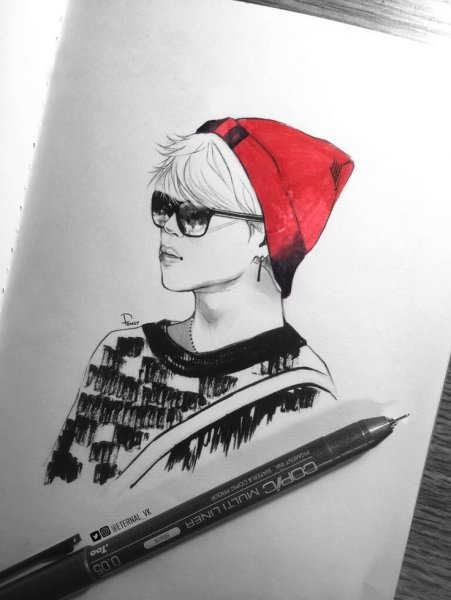 БТС аниме скетч Чимин