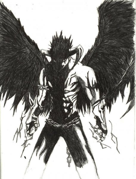 Демон карандашом