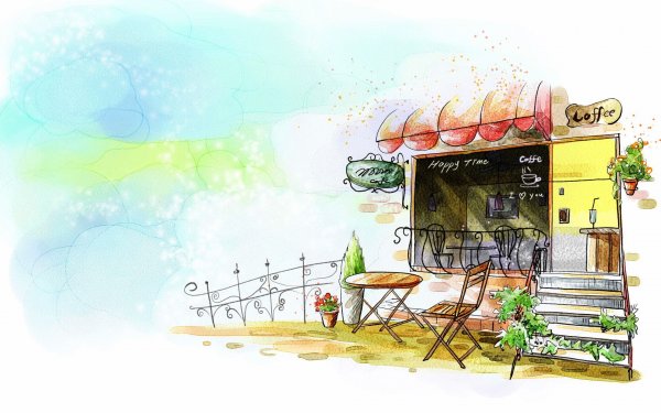 Кафе иллюстрация