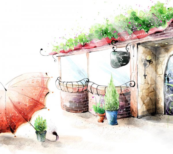 Фон кафе рисунок