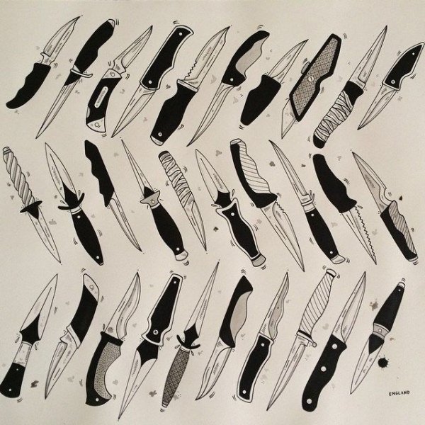 Эскизы ножей танто