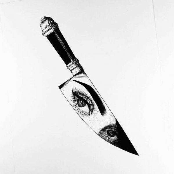 Нож арт нарисованный