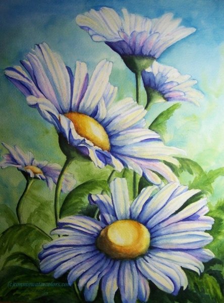 Красивые цветы гуашью
