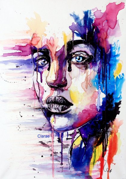 Стилизованный портрет акварелью