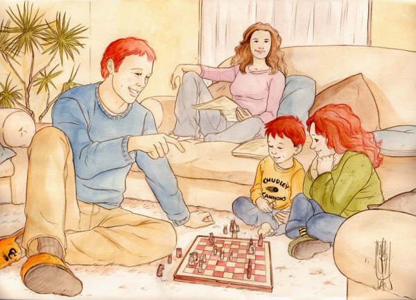 Гермиона и Рон дети