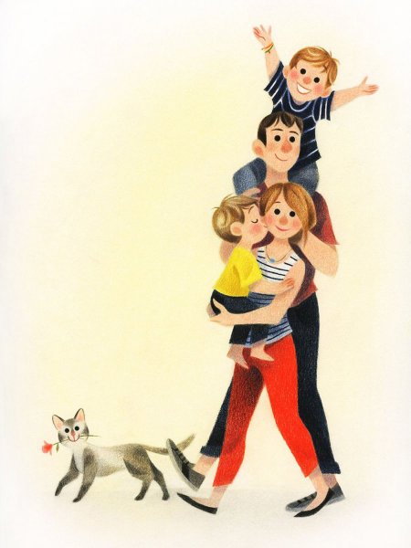 Рисунок семьи на аву с собакой