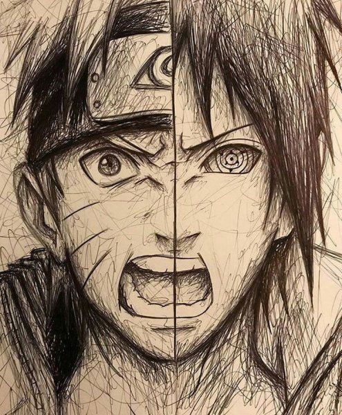 Скетчи аниме Наруто Итачи