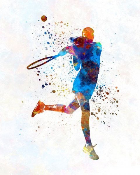 Спортсмен акварель