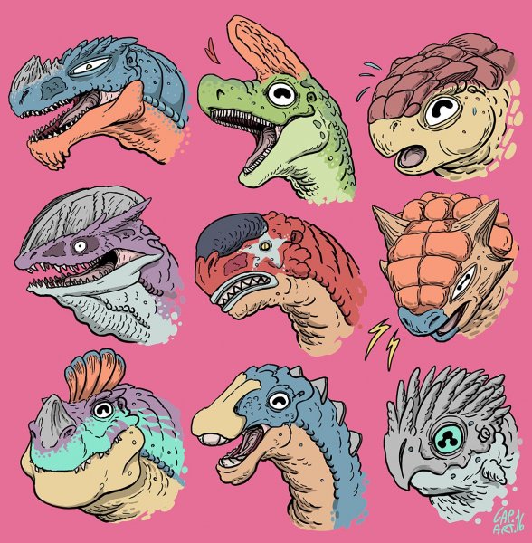 Стилизованные динозавры