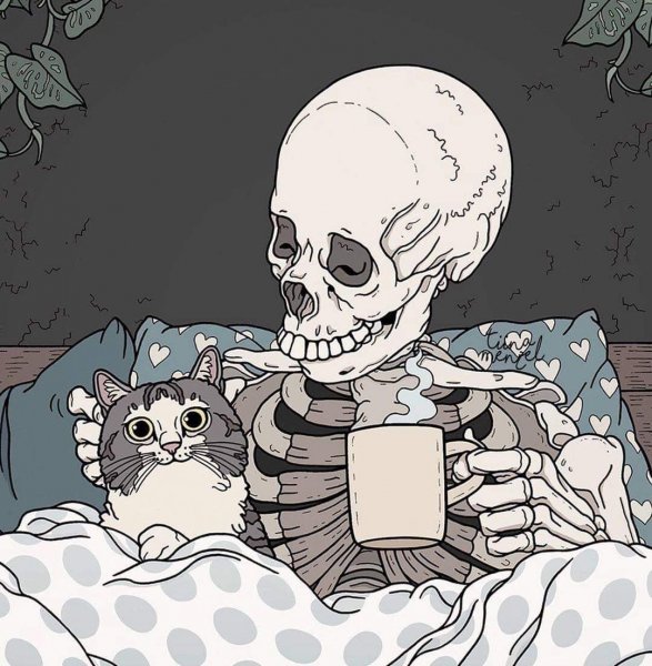 Скелет черно белый