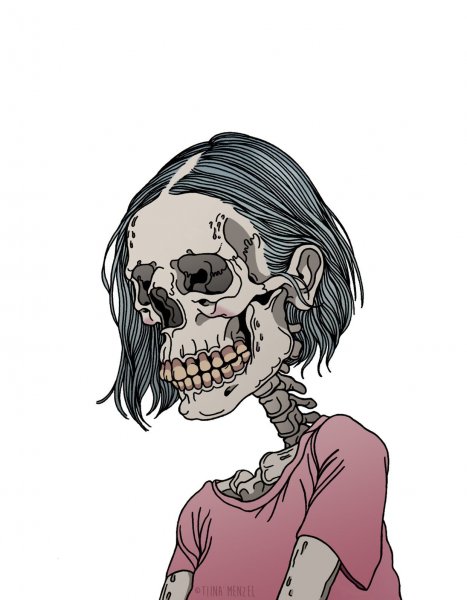 Скелет черно белый