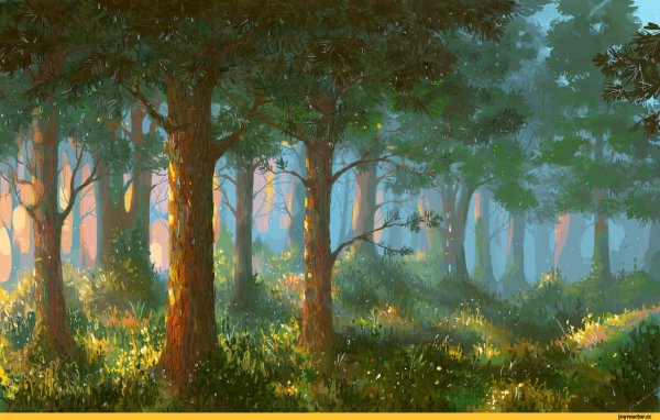 Пейзаж волшебного леса
