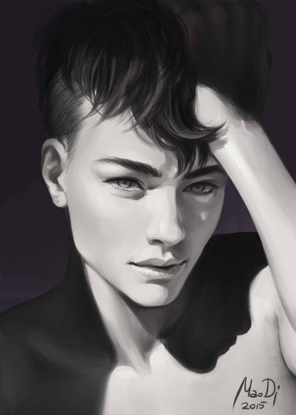 Мужчина акварель