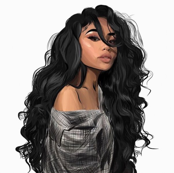 Мультяшная брюнетка