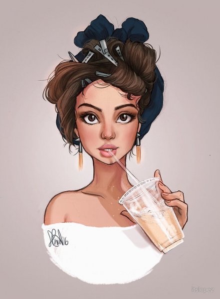 Красивые девушки в мультяшном стиле