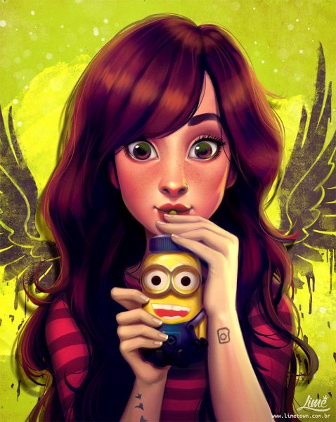 Красивая девушка мультяшка