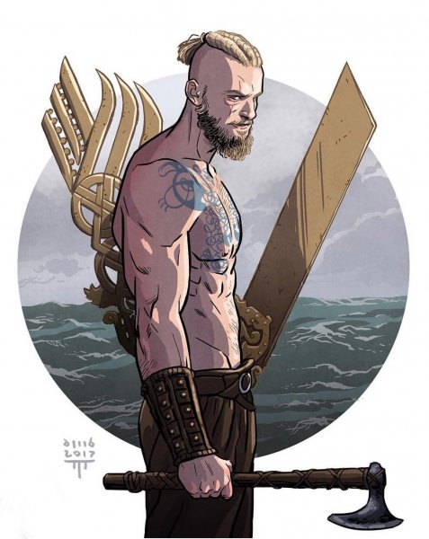 Нарисовать викинга