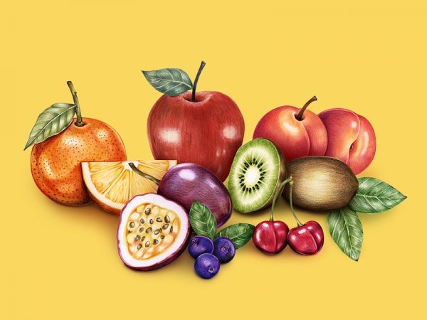 Кушать много фруктов рисунок