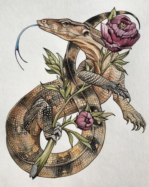 Ящерка тату эскизы