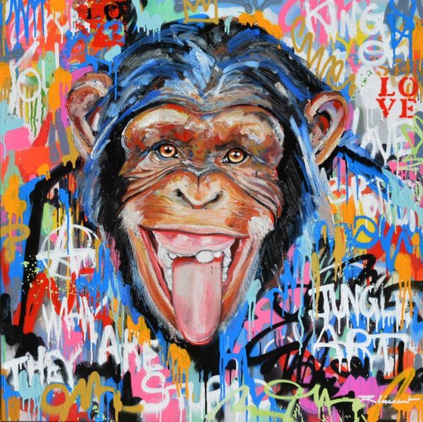 Обезьяна на холсте