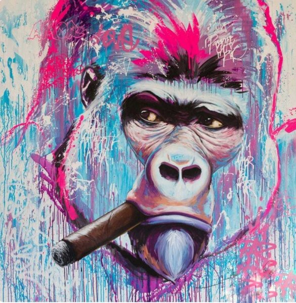 Картина красочная обезьяна