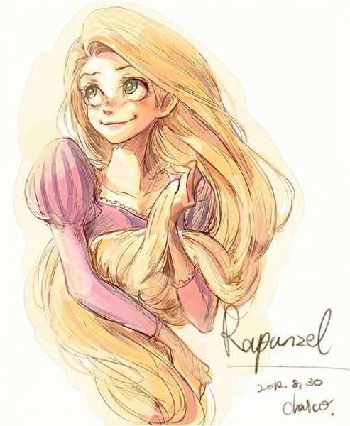 Рапунцель иллюстрации Дисней
