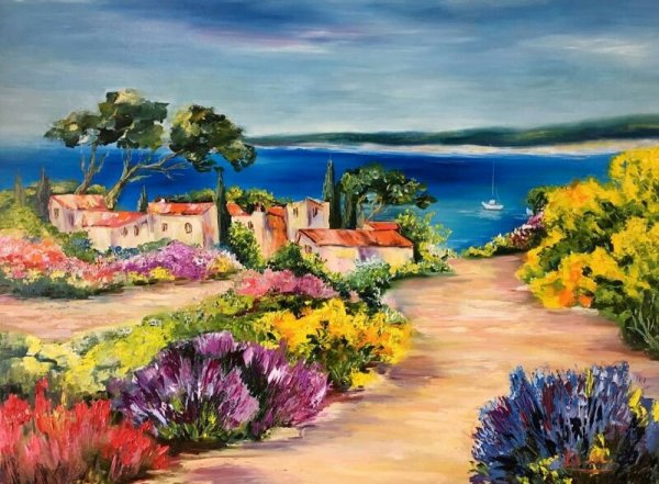 Пейзаж Прованс с морем масло