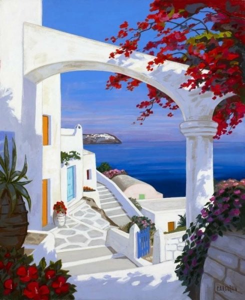 Пейзажи Санторини Греция