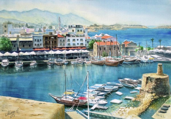 Картина у моря Кипр