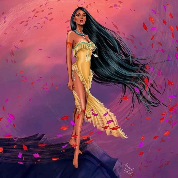 Принцессы Дисней арт Покахонтас