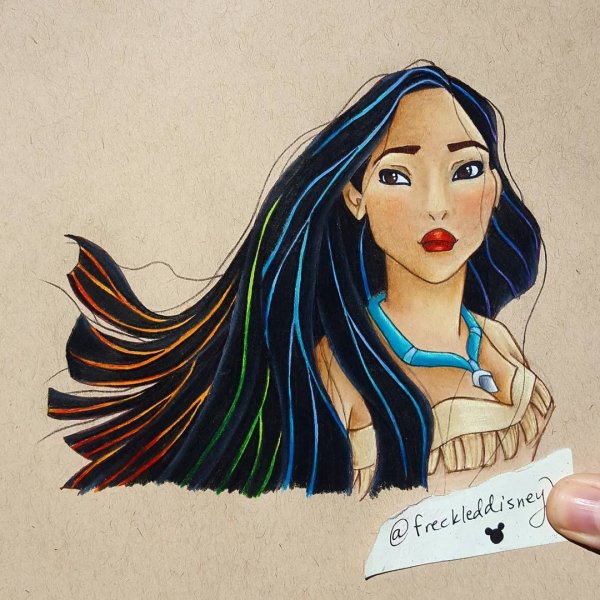 Рисунки принцесс Диснея Покахонтас
