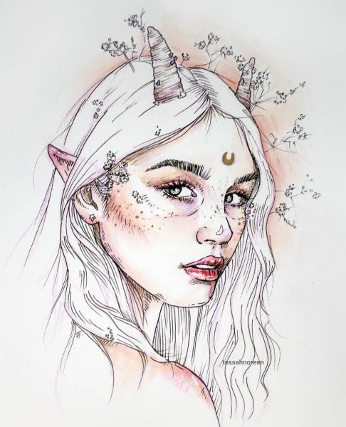 Скетч лицо красивое